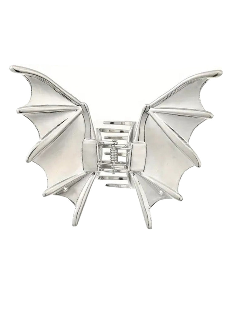 Pince à cheveux gothique vintage en forme d’ailes de chauve-souris métalliques