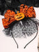 Bandeau orange d’Halloween en tulle avec citrouille, toile d’araignée et nœud