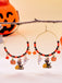 Boucles d’oreilles créoles vintage d’Halloween avec breloques citrouille et chat