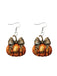 Boucles d’oreilles pendantes à nœud écossais et citrouille pour Thanksgiving