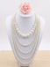 Collier statement blanc multirang en perles imitation