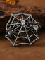 Broche Halloween toile d’araignée et araignées à strass