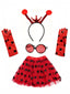 Ensemble d’accessoires de coccinelle rouge et noir à pois