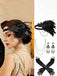 Ensemble de 4 accessoires Gatsby avec plume, pompon et perles années 1920