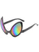 Lunettes de fête Space Age Alien à verres miroir arc-en-ciel