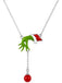 Collier de Noël à pendentif main vert et rouge