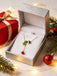 Collier de Noël à pendentif main vert et rouge