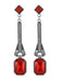 Boucles d’oreilles pendantes vintage en cristal et pierres précieuses