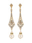 Boucles d'oreilles pendantes alliage incrustations perles et strass