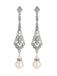 Boucles d’oreilles pendantes vintage en alliage, perles et strass - 2