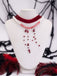 Collier ras-du-cou rouge sang en velours et perles