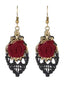 Boucles d’oreilles pendantes gothiques à roses