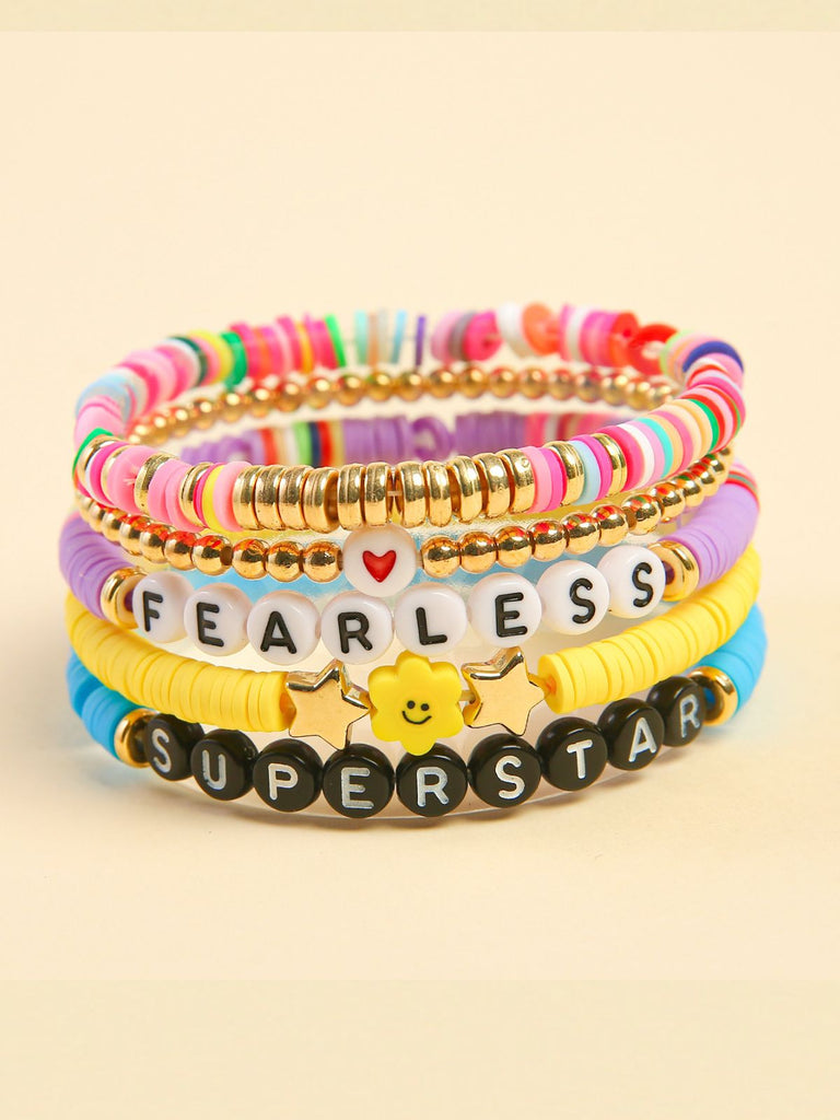 Bracelet Smiley Soleil Lettre Polymère