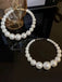 Boucles d'oreilles vintage à grand cerceau en perles