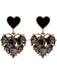 Boucles d'oreilles coeur en diamant noir