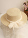 Chapeau Ruffia en ruban transparent et perles vintage