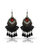Boucles d'oreilles vintage pendantes en perles de rubis pour Halloween