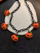 Collier de clavicule de chauve-souris fantôme et citrouille d'Halloween