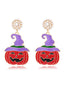 Boucles d'oreilles citrouille sorcière orange en perles d'Halloween