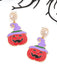 Boucles d'oreilles citrouille sorcière orange en perles d'Halloween