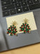 Boucles d'oreilles sapin de Noël vert et strass étoiles