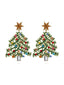 Boucles d'oreilles sapin de Noël vert strass