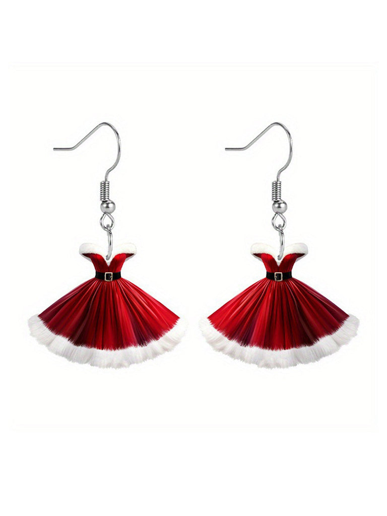 Boucles d'oreilles pendantes en acrylique en forme de robe de princesse