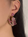 Boucles d'oreilles pendantes avec lettres LOVE en strass violet