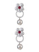 Boucles d'oreilles clochettes en argent et strass rouges