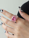 Bague coeur en diamant rose scintillant