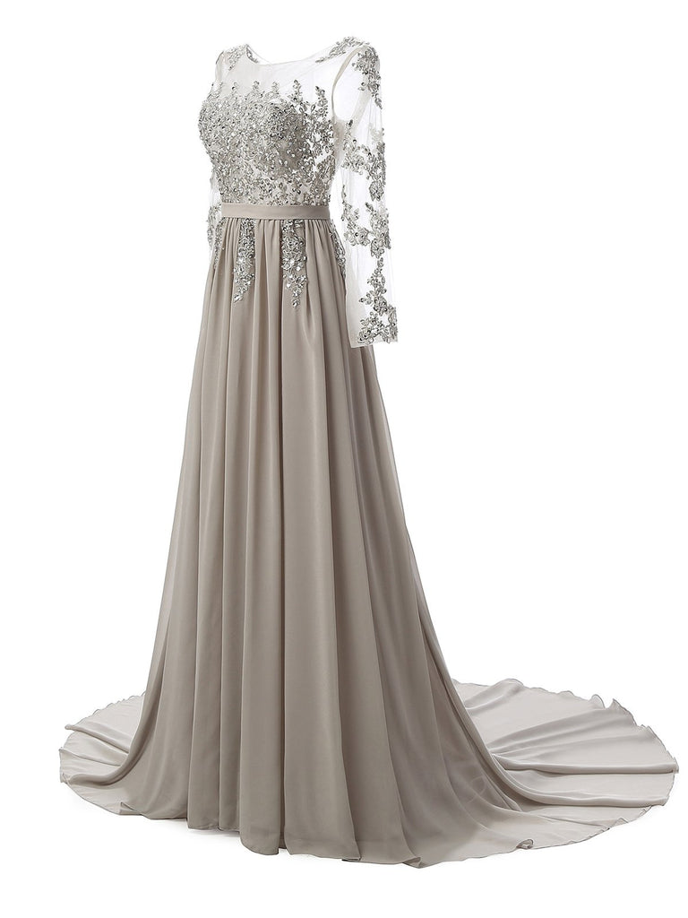 robe longue strass mousseline patchwork tulle