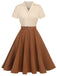 [Prévente] Robe boutonnée kaki verte style Blanche-Neige années 1950