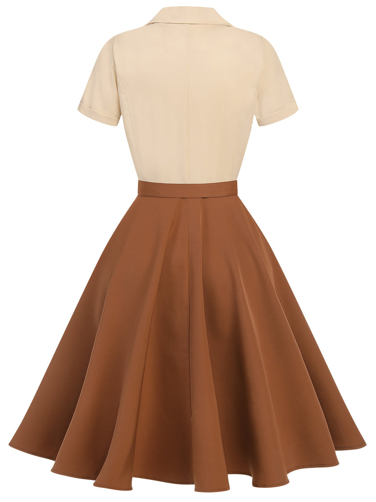 [Prévente] Robe boutonnée kaki verte style Blanche-Neige années 1950