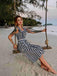 Robe Swing Vintage Années 50 Bleu Combishort Rayure et Jupe Chic