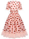 Robe Swing Vintage Année 50 Gaze Rose Fraise Soirée Cocktail