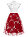 [Prévente] Robe vintage patchwork papillon rouge des années 1950 Cocktail Chic