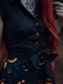 Robe noire Imprimé Citrouilles d'Halloween des années 1950