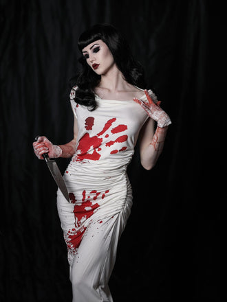 [Prévente] Robe crayon blanche d'Halloween des années 1960