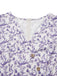 [Prévente] Robe violette col V et boutons motif lapin et fleurs années 40