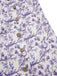 [Prévente] Robe violette col V et boutons motif lapin et fleurs années 40