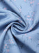 [Prévente] Robe bleu à col en V à fleurs des années 1930