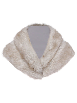 [Prévente] Châle en fausse fourrure col en V marron années 1920