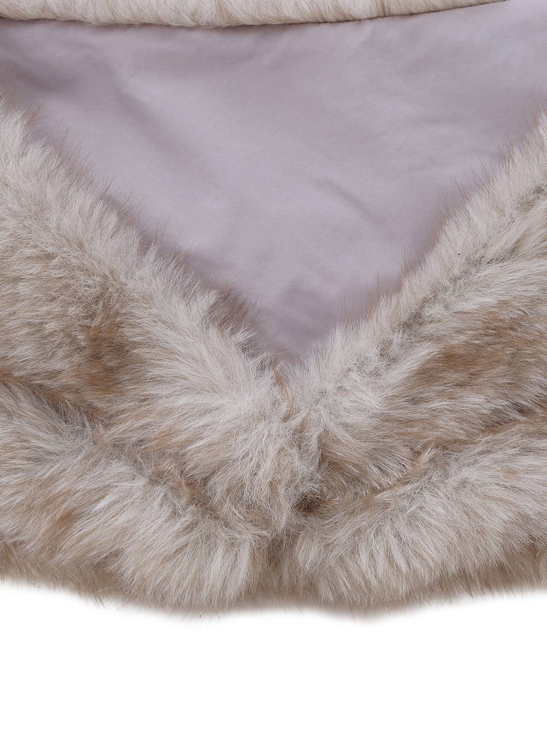 [Prévente] 2PCS robe à paillettes et châle en fausse fourrure marron années 1920