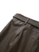 Skirt Taille Haute PU Leather Fendu Ceinturé Maxi Années 1970 8