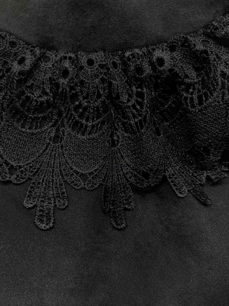 [Pré-vente] Cape à capuche style chat noire et fourrure synthétique des années 1960