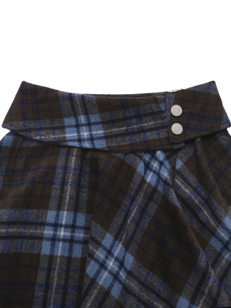 [Prévente] Poncho à carreaux bleus des années 1950