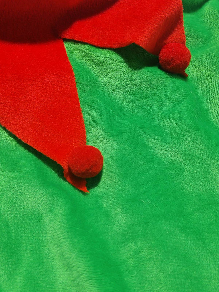 Cape à capuche à pompons de Noël des années 1950