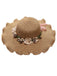 Chapeau soleil vintage raphia franges floral 3D