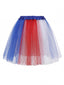 Jupe Tulle Superposé Rouge Blanc et Bleu