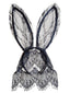 Serre-tête oreilles lapin dentelle noire voile pour Halloween
